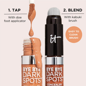 IT Cosmetics Bye Bye Dark Spots Concealer 30 Medium Cool with brush cleaner