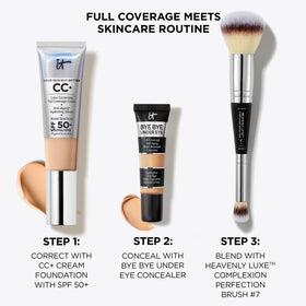 IT Cosmetics Bye Bye Under Eye Concealer 40.5 Deep before and after