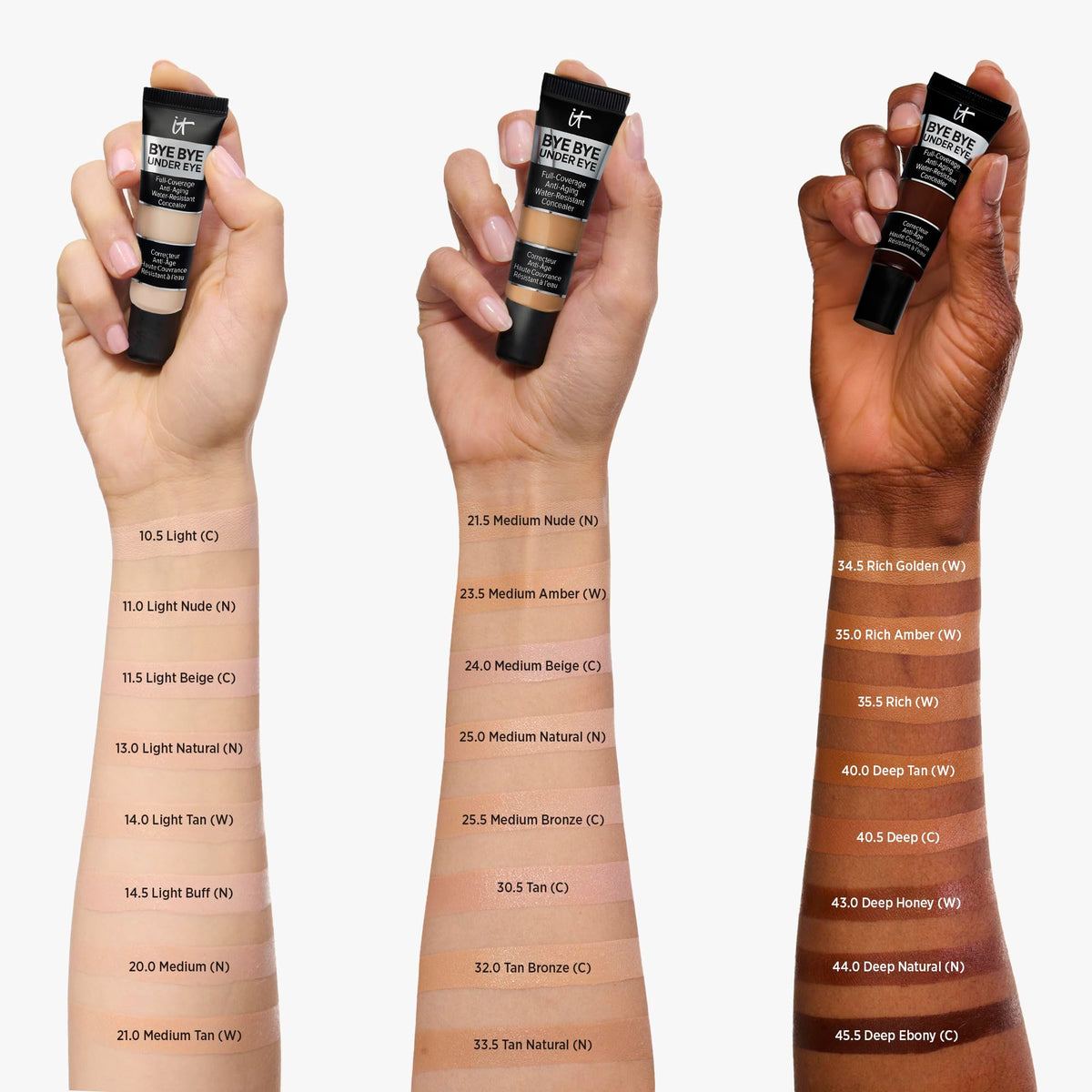 IT Cosmetics Bye Bye Under Eye Concealer 40.5 Deep texture close-up