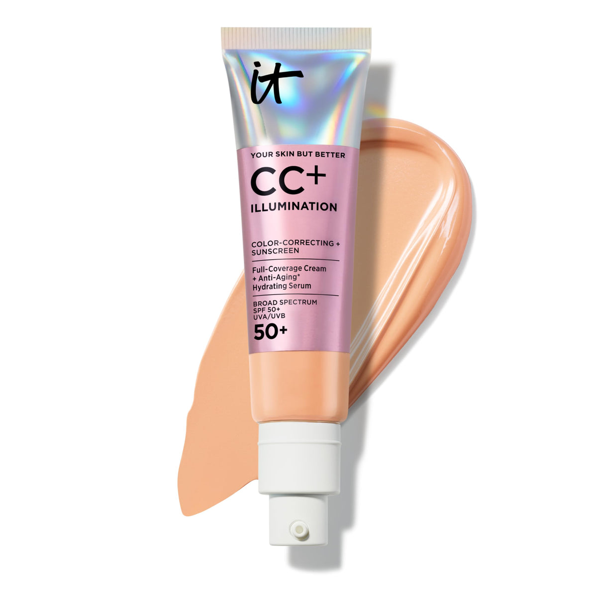 IT Cosmetics CC+ Cream Illumination SPF 50+ Medium Tan front view