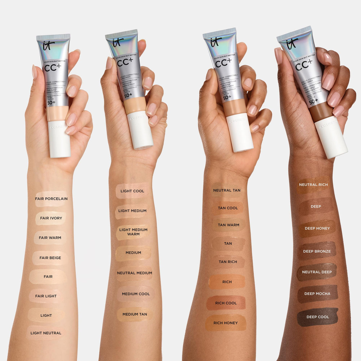 IT Cosmetics CC+ Cream Light Medium application with brush