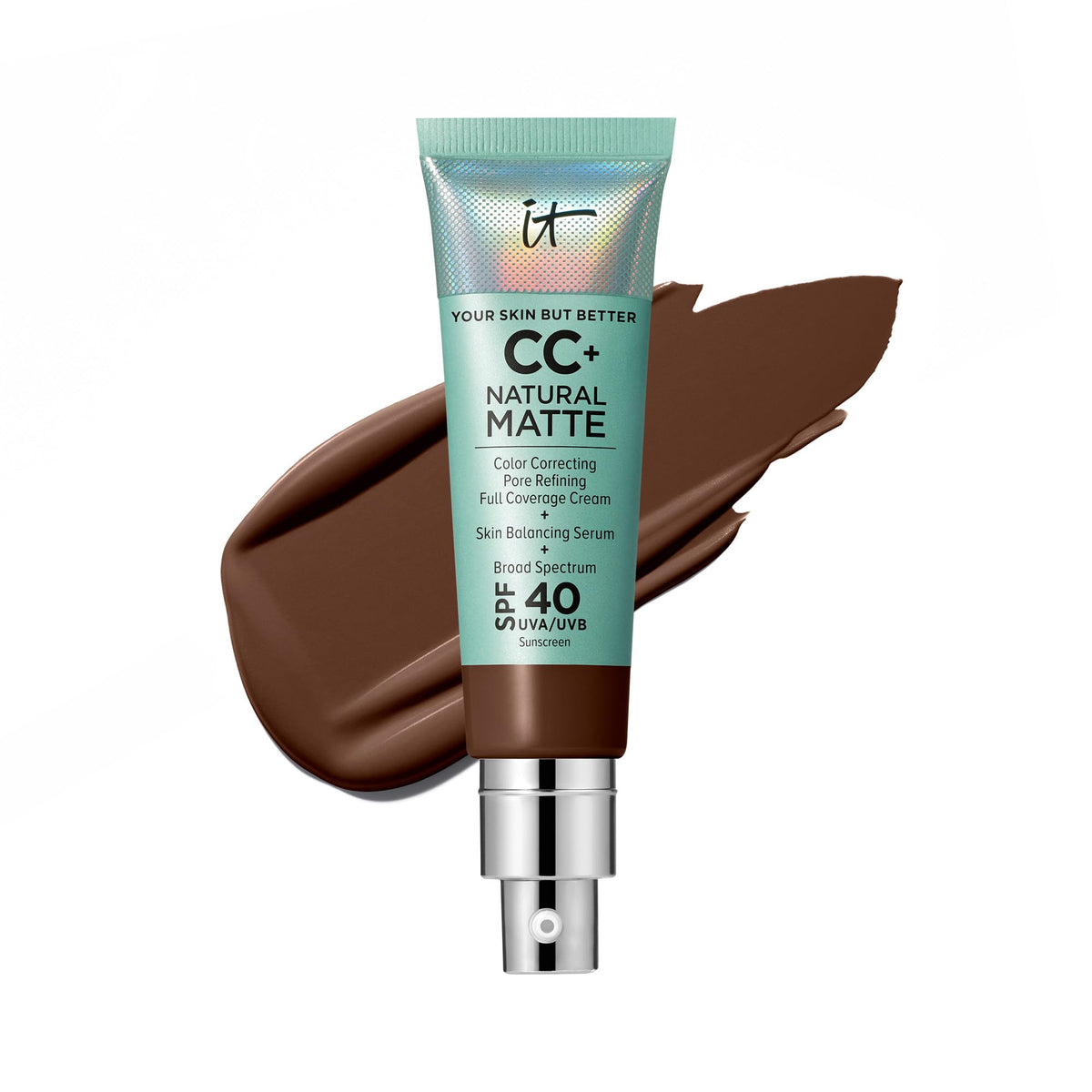 IT Cosmetics CC+ Cream Natural Matte Deep Mocha front view
