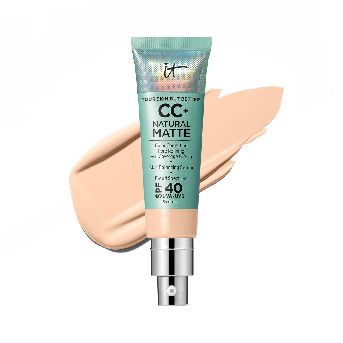 IT Cosmetics CC+ Cream Natural Matte Foundation SPF 40 Fair Beige front view