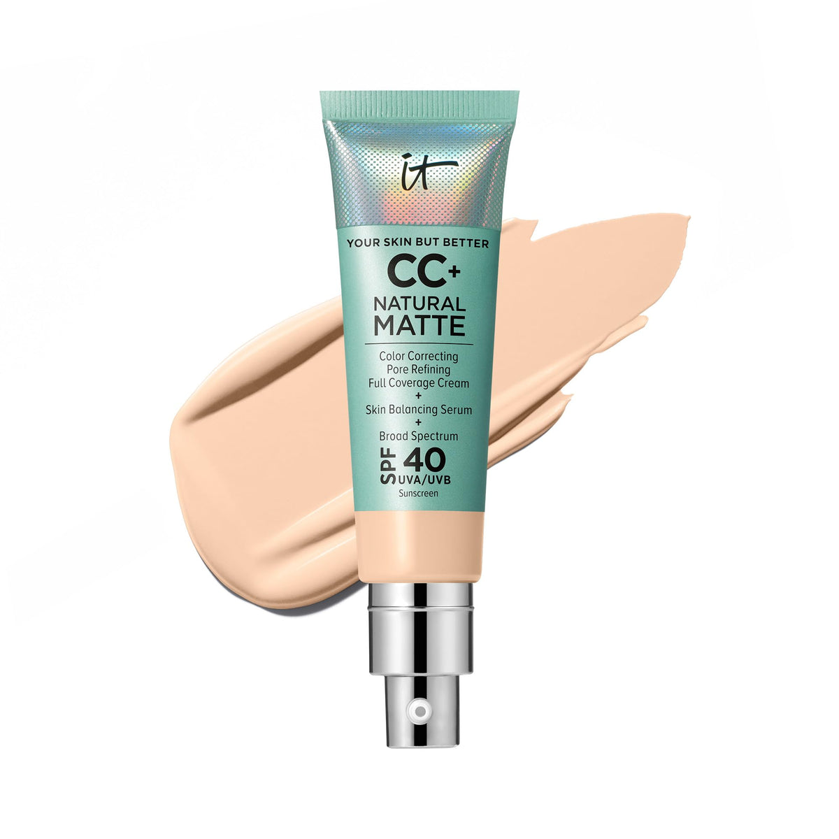 IT Cosmetics CC+ Cream Natural Matte Foundation SPF 40 Fair front view