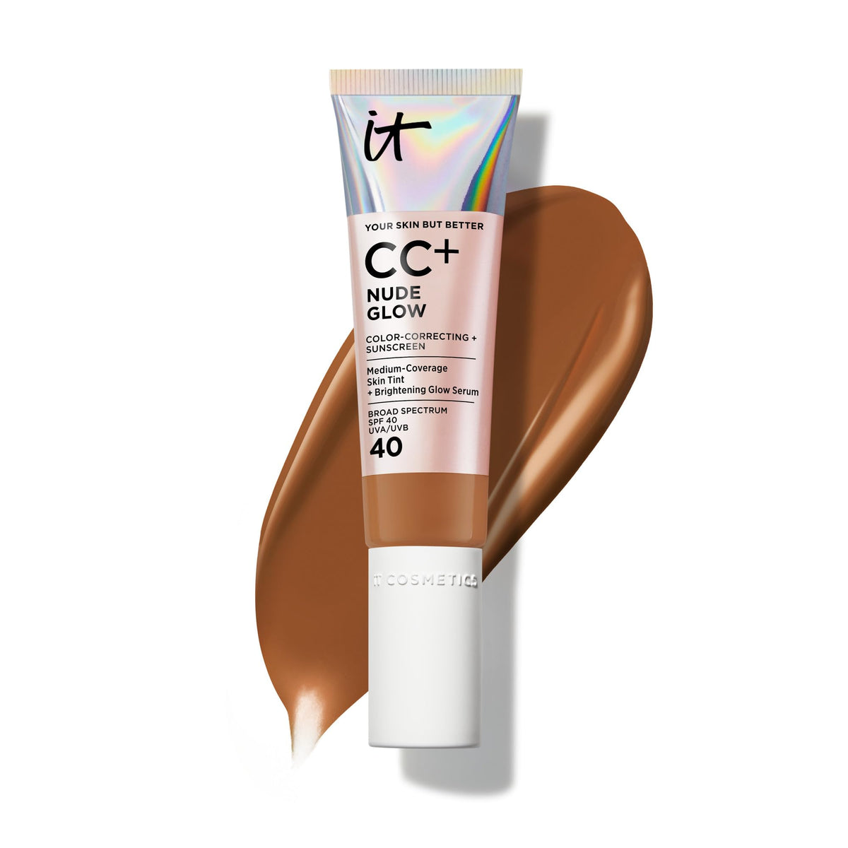 IT Cosmetics CC+ Cream Nude Glow SPF 40 Deep Honey front view