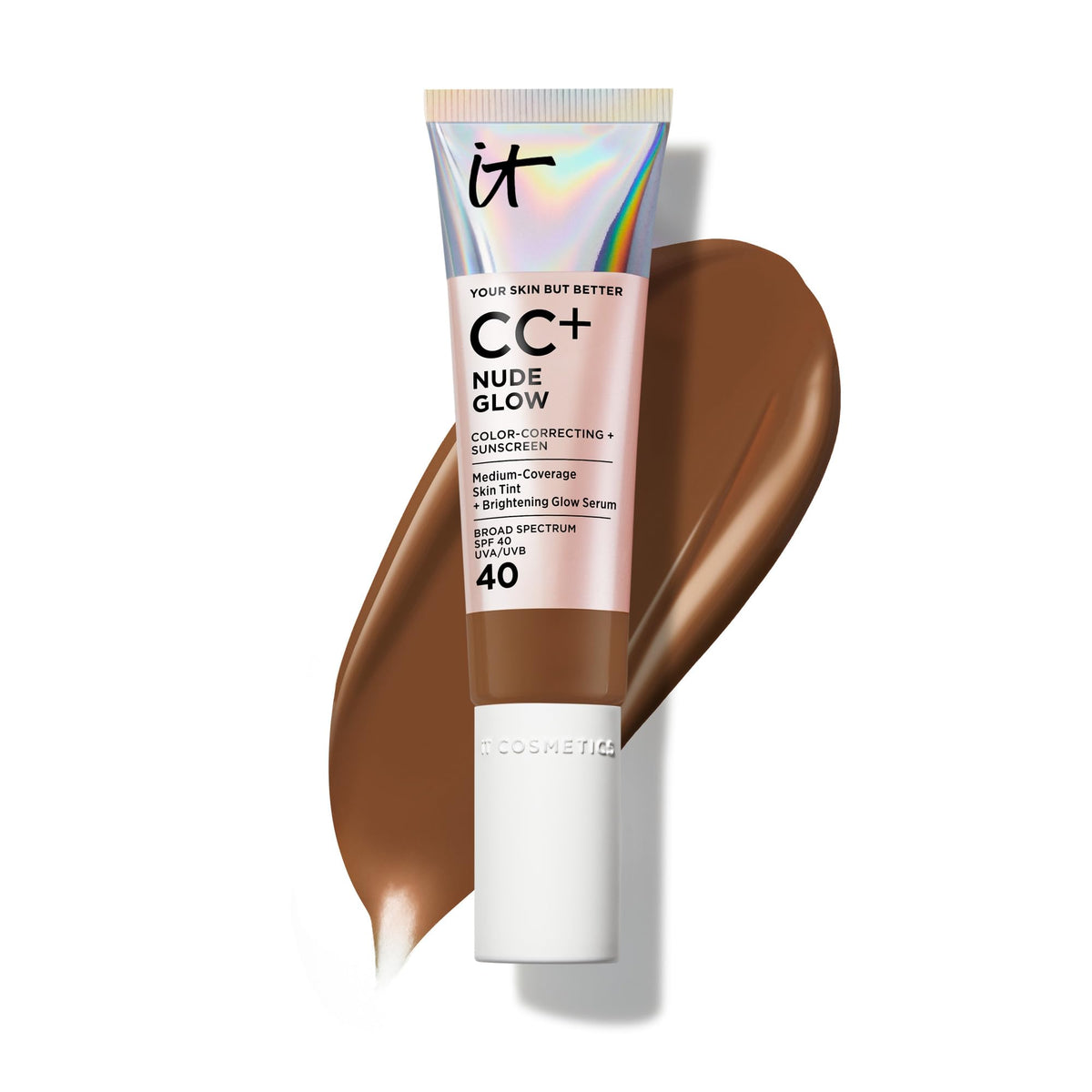 IT Cosmetics CC+ Cream Nude Glow SPF 40 Deep Mocha front view