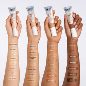 IT Cosmetics CC+ Cream Nude Glow SPF 40 Medium Tan with brush