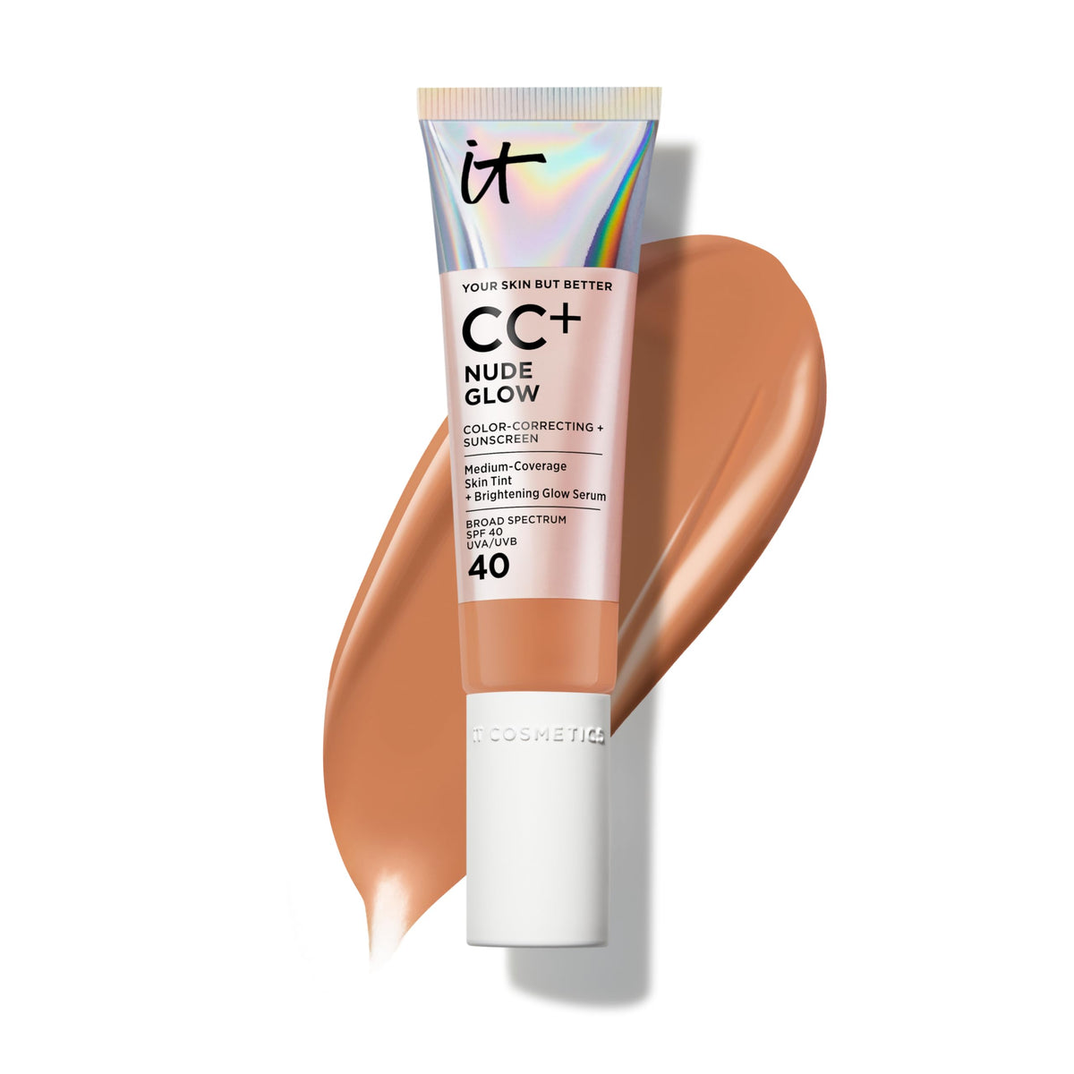 IT Cosmetics CC+ Nude Glow Foundation front view with SPF 40