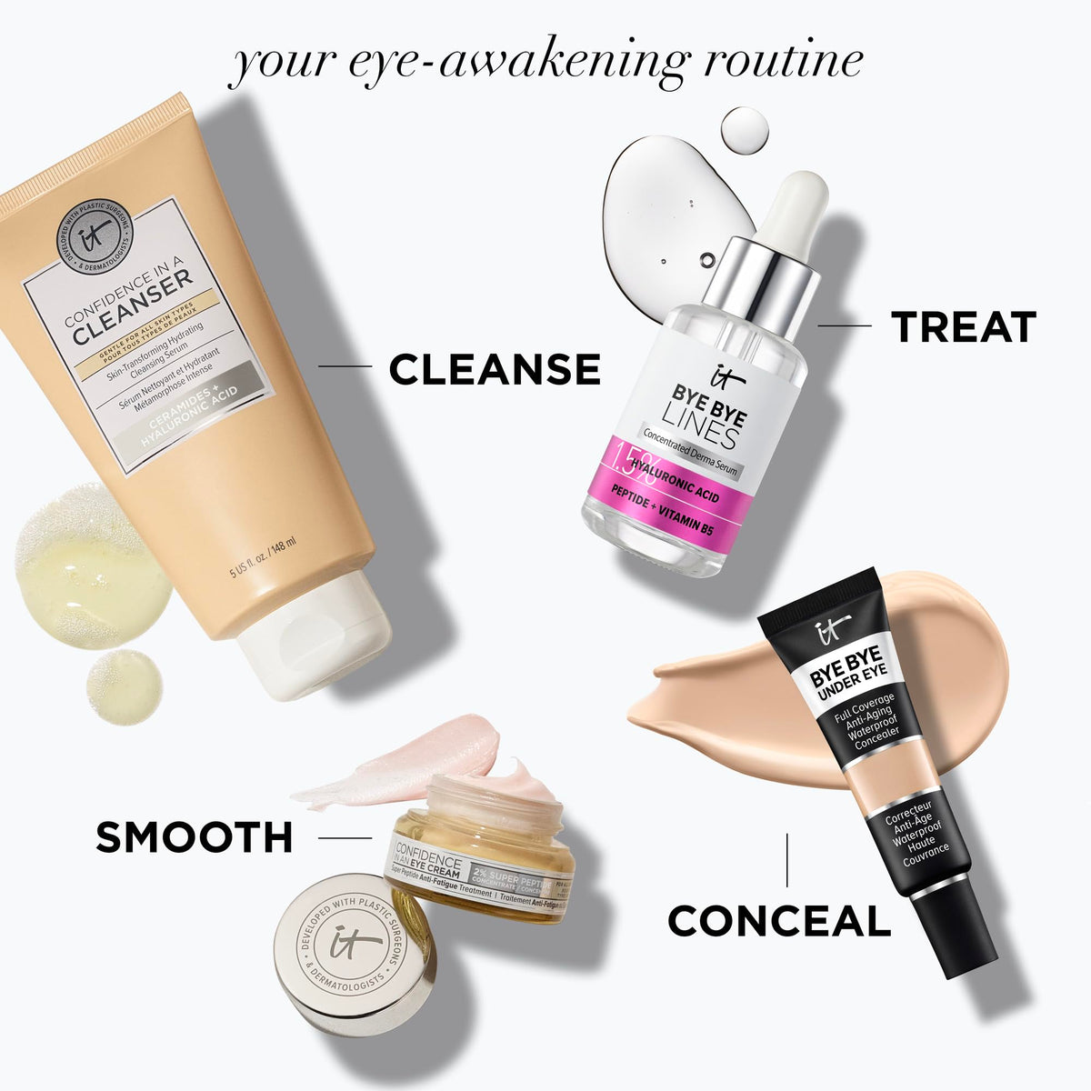 IT Cosmetics Confidence in an Eye Cream with makeup products