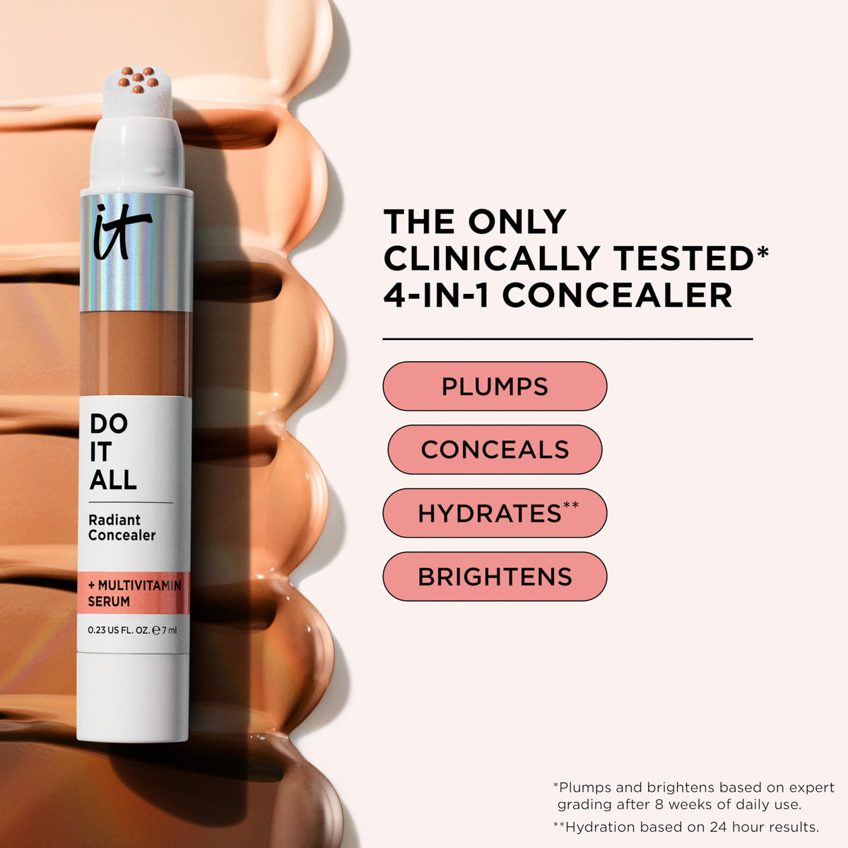 IT Cosmetics Do It All Radiant Concealer with makeup brushes