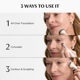 IT Cosmetics Heavenly Luxe Complexion Perfection Brush #7 in use applying makeup