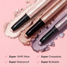 IT Cosmetics Superhero No-Tug Eyeshadow Stick applied on eyelid