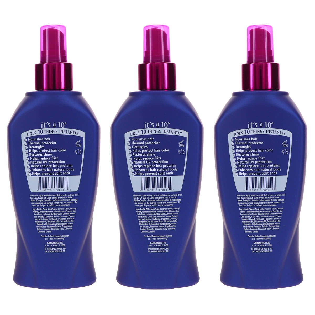 It's a 10 Haircare Miracle Leave-In 10 fl. oz. product packaging