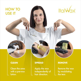 Italwax Argan Hard Wax Beads in professional setting