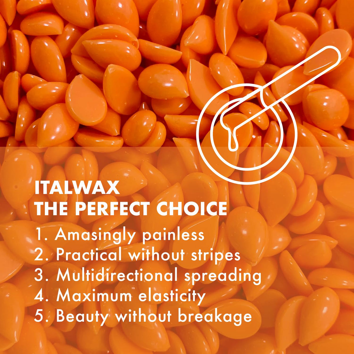 Italwax Coral Hard Wax Beads 1lb application on skin