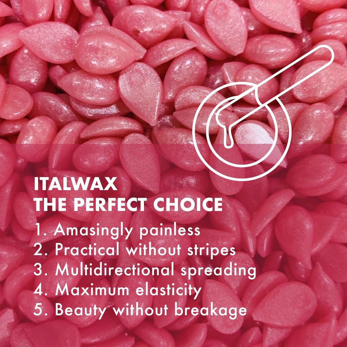 Italwax Pink Pearl Hard Wax Beads being applied on skin