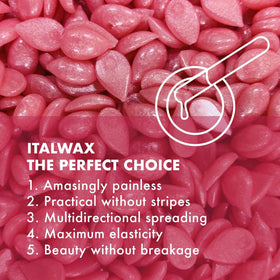 Italwax Pink Pearl Hard Wax Beads being applied on skin