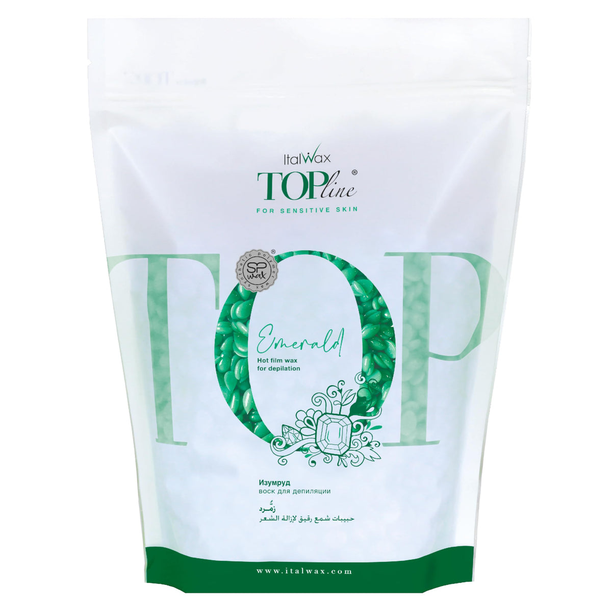 Italwax Top Line Emerald Hard Wax Beads 1.65 lb front view