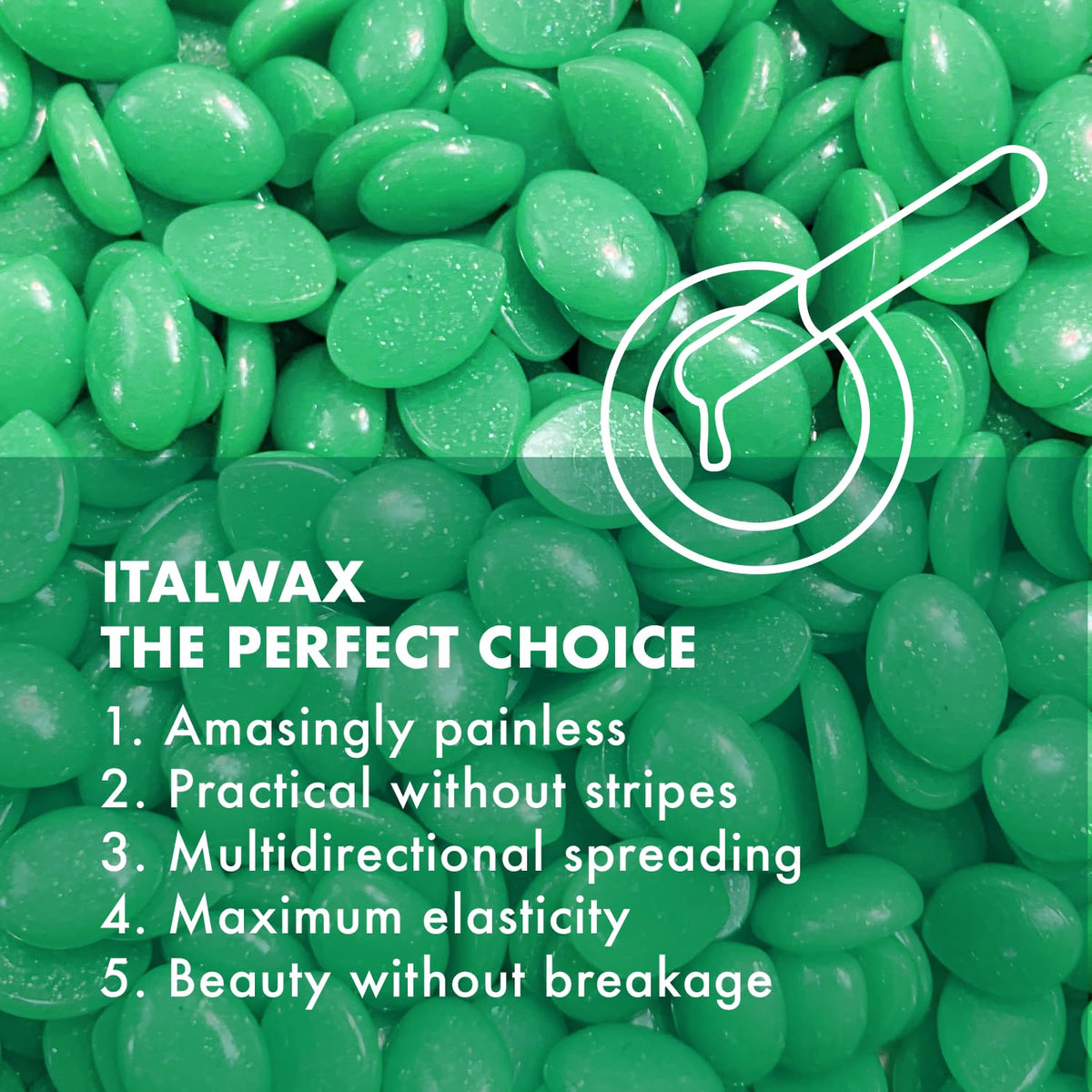 Italwax wax beads in a professional waxing setup