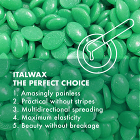 Italwax wax beads in a professional waxing setup