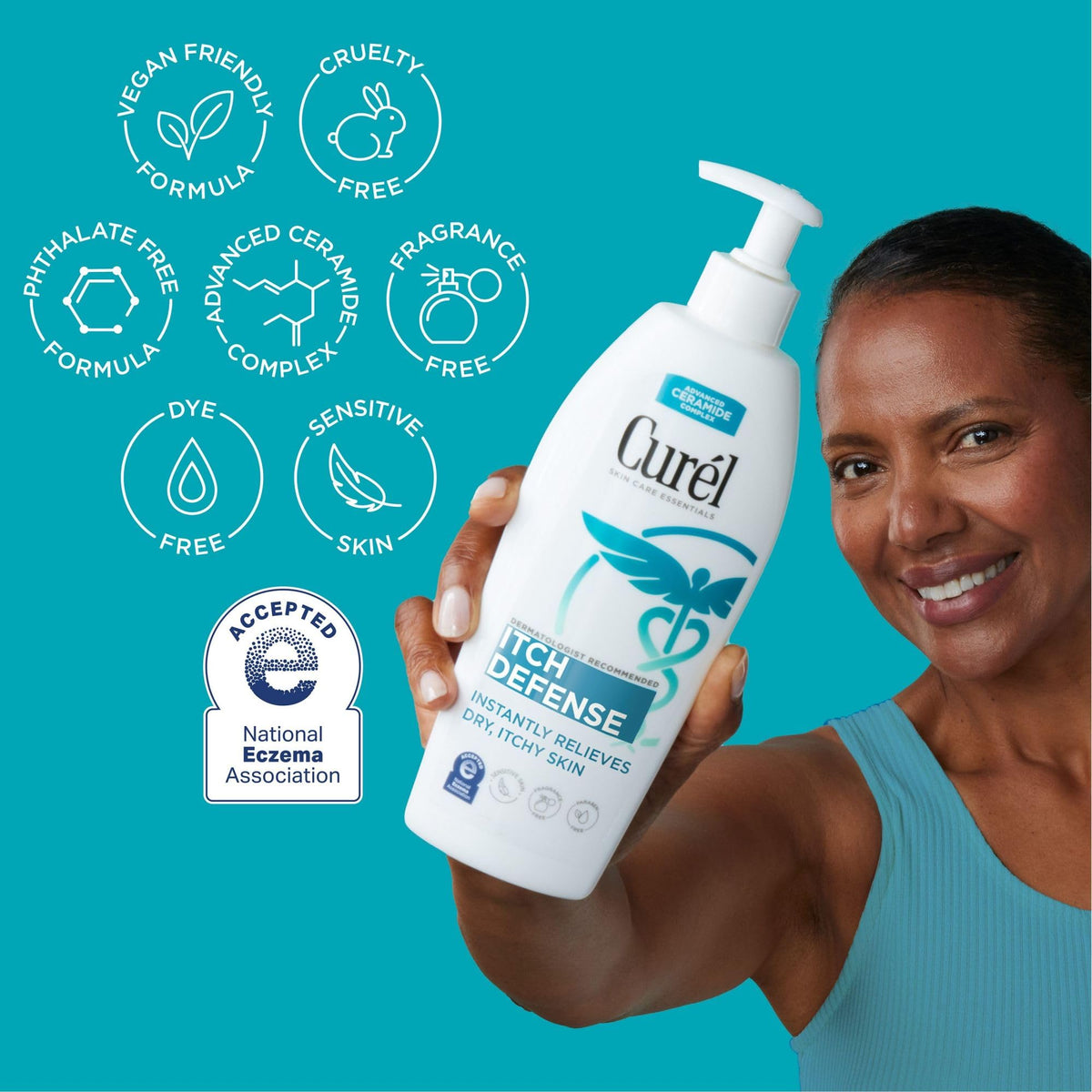 Itch Defense Calming Body Lotion with ingredients list