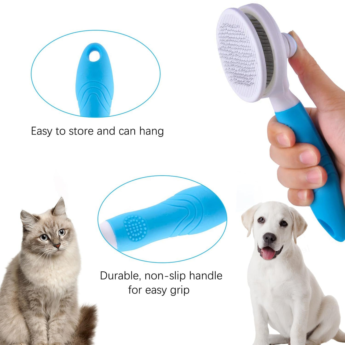 itPlus Self Cleaning Slicker Brush being used on a cat