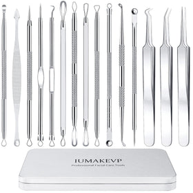 IUMAKEVP 15 PCS pimple popper tool kit with metal case
