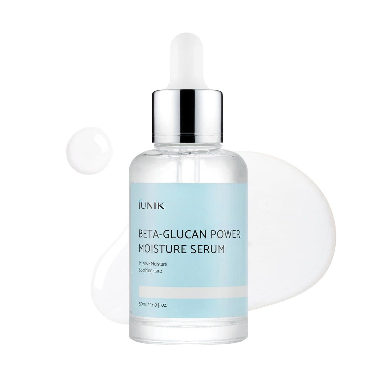 IUNIK Beta-Glucan Power Moisture Serum front view with packaging