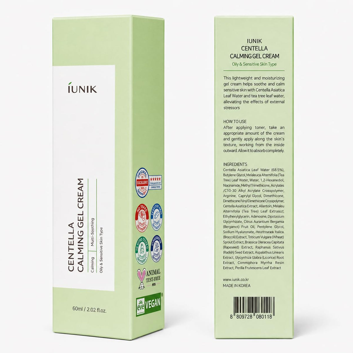 IUNIK Centella Calming Gel Cream open jar view