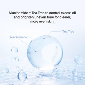 IUNIK Tea Tree Relief Serum back view with ingredients