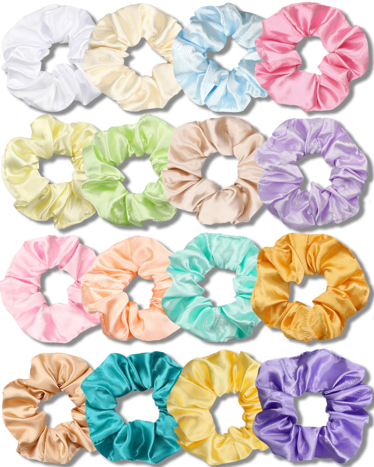 IVARYSS Satin Cute Scrunchies 16 Pack assorted colours