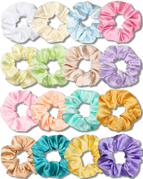 IVARYSS Satin Cute Scrunchies 16 Pack assorted colours