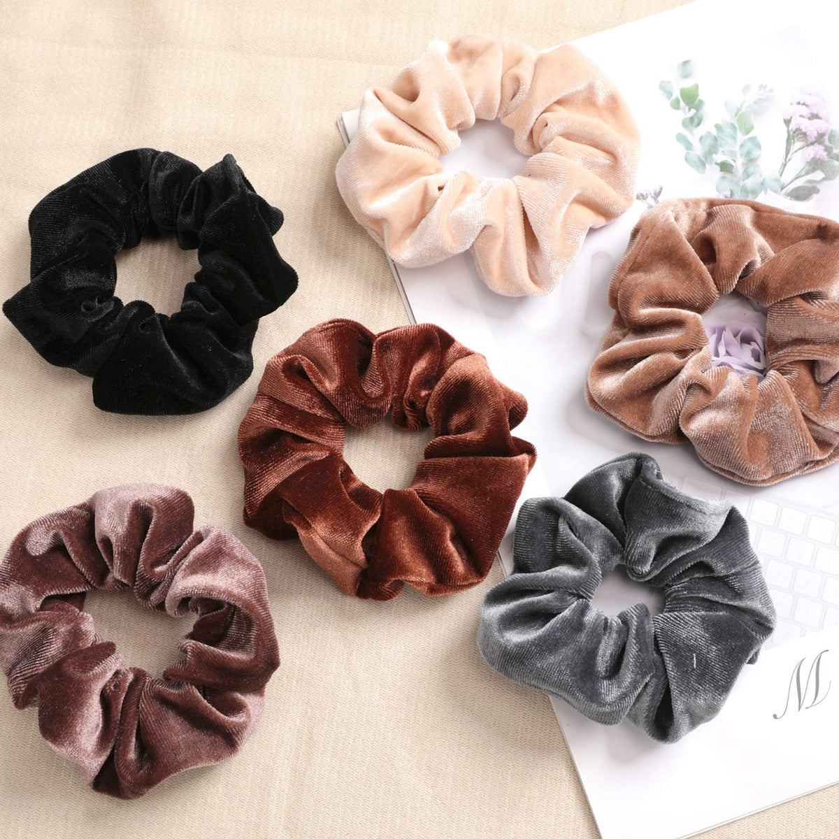 IVARYSS Velvet Scrunchies packaging with 12 pieces