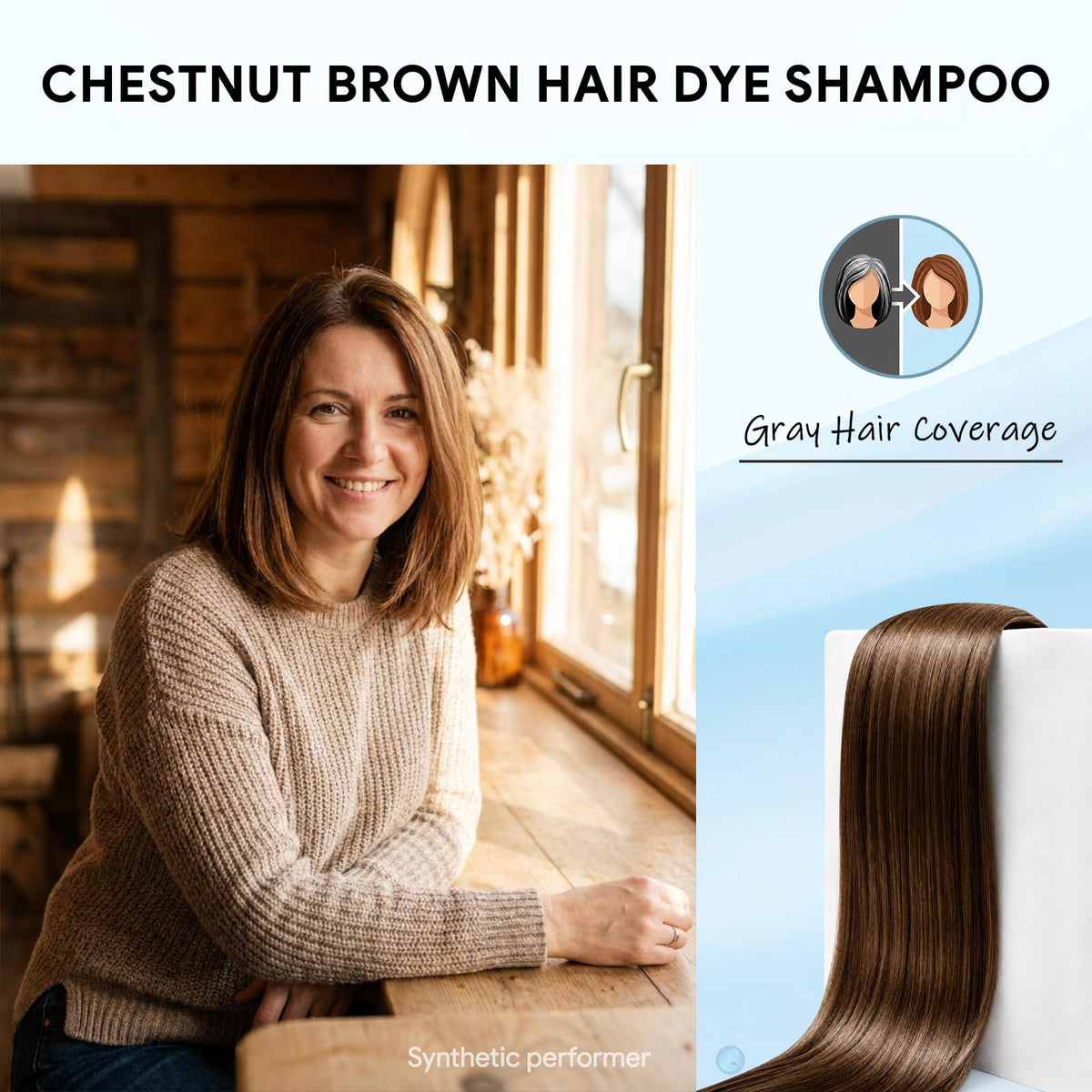 Ivnil Chestnut Brown Hair Dye Shampoo back view