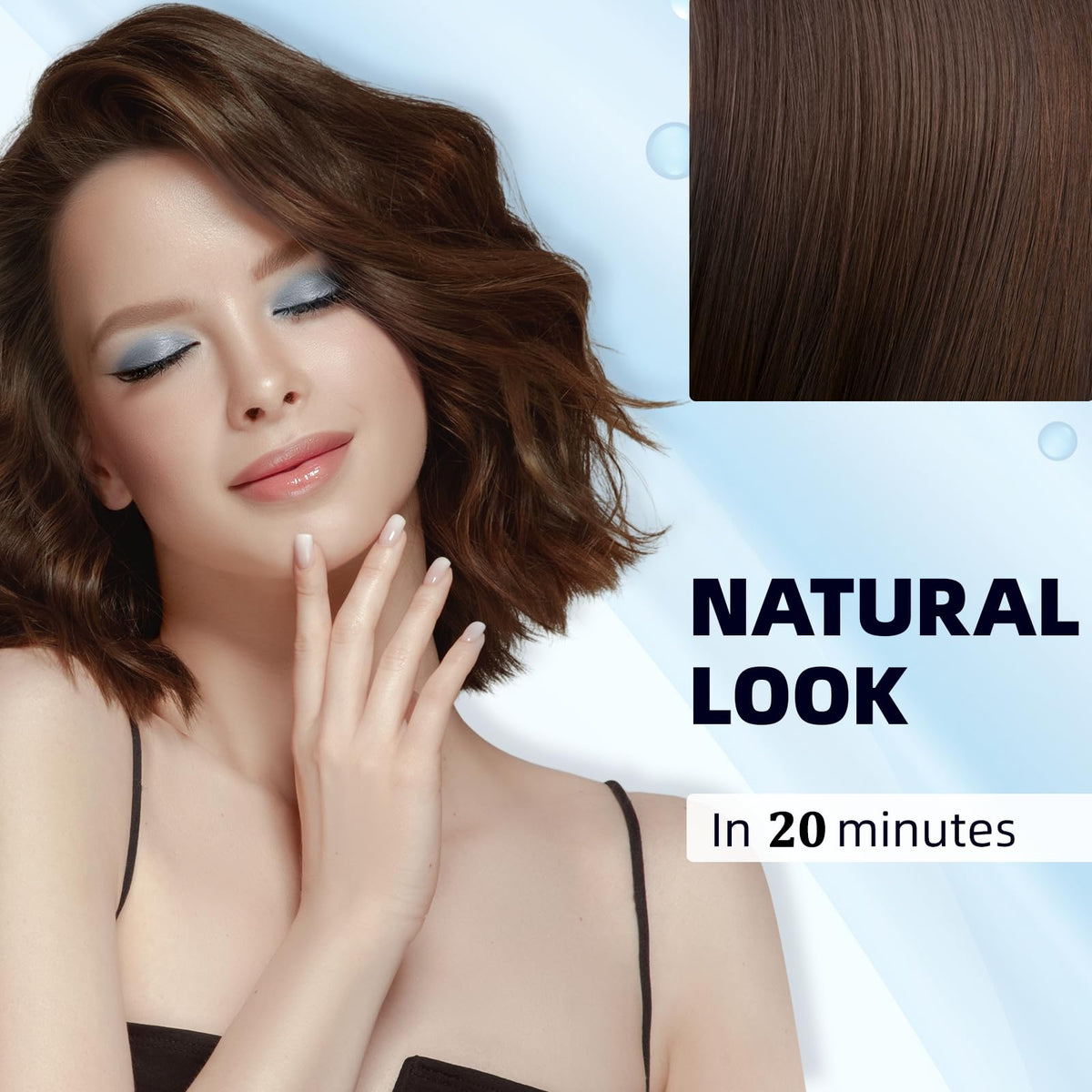 Ivnil Dark Brown Hair Dye Shampoo application process with gloves