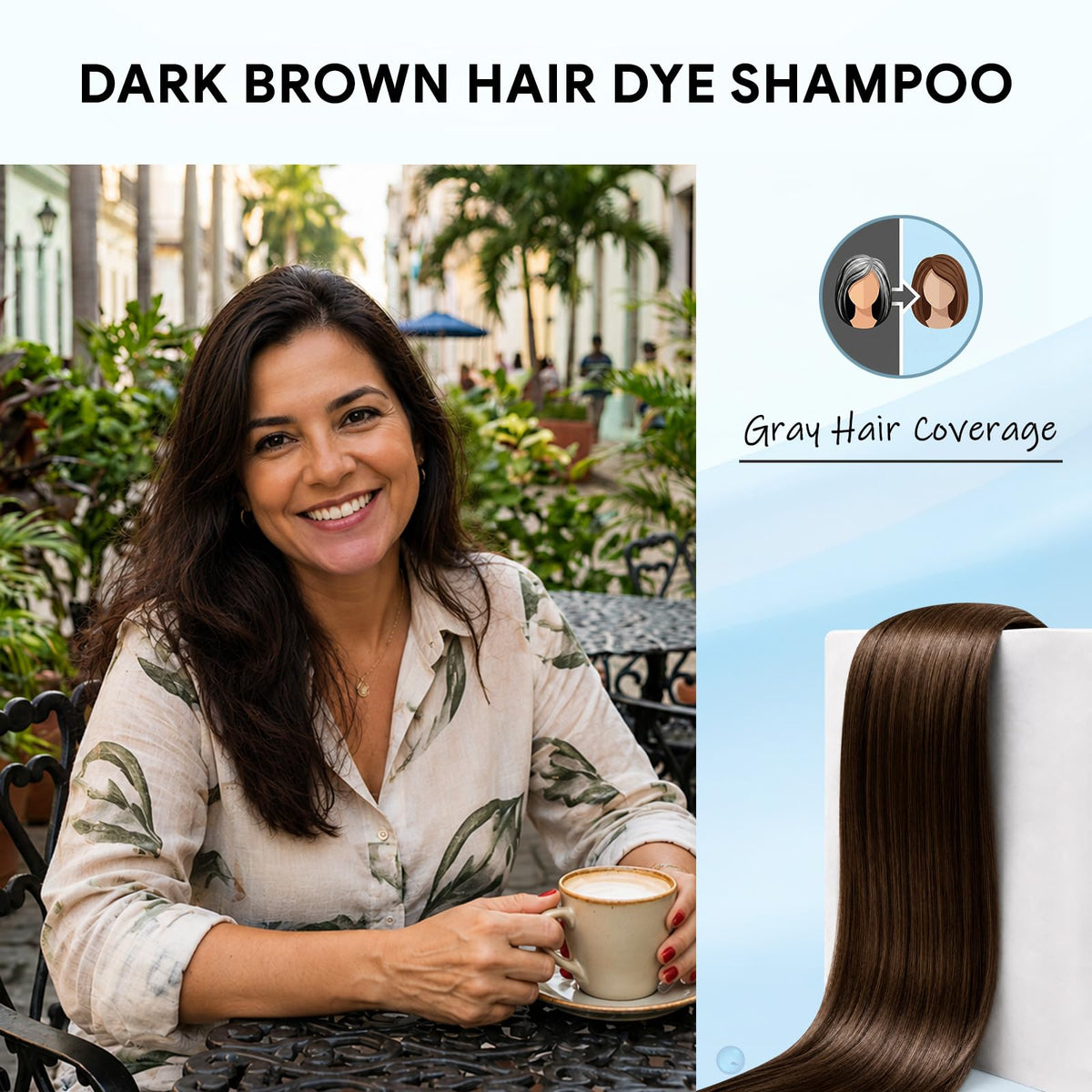 Ivnil Dark Brown Hair Dye Shampoo back view with instructions