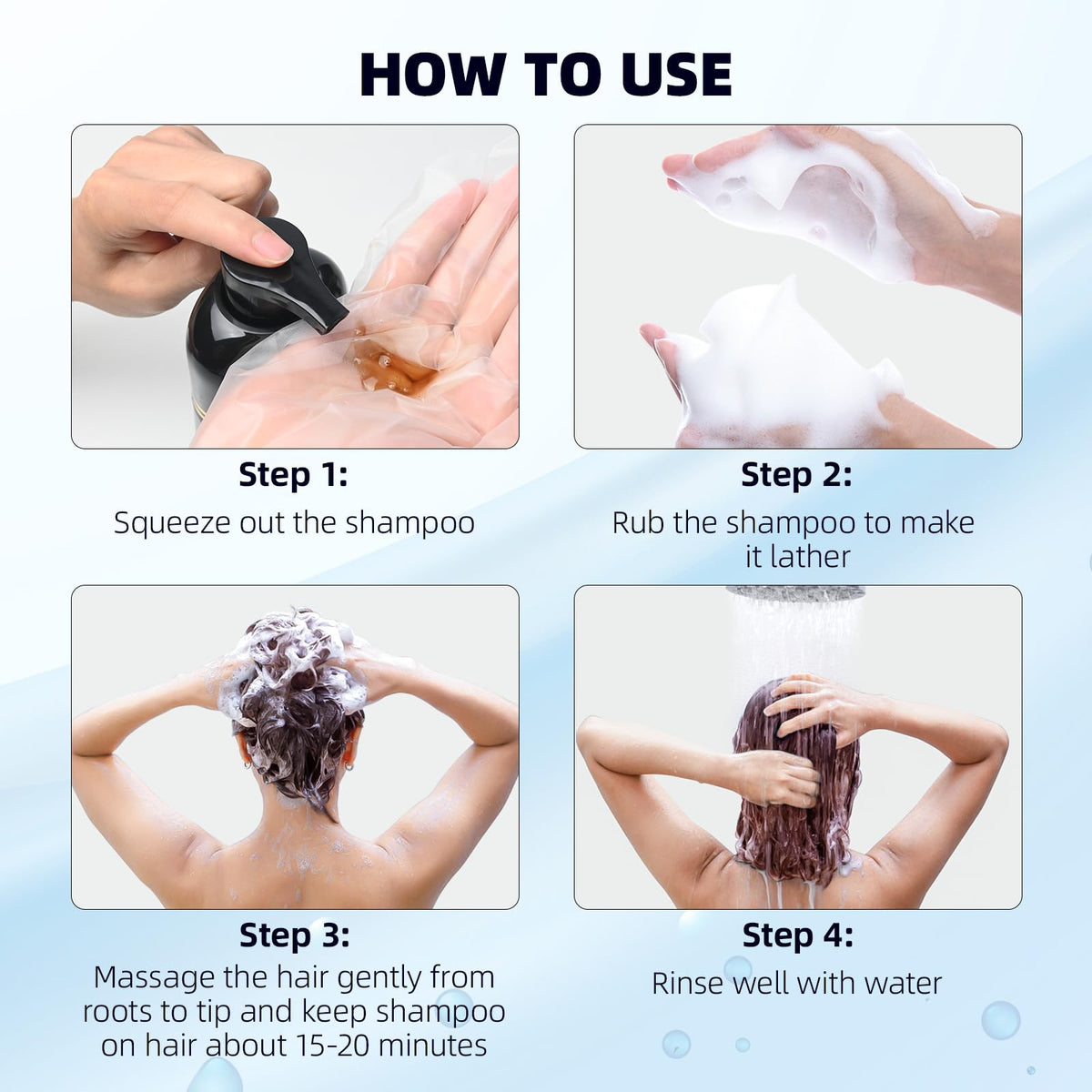 Ivnil Hair Dye Shampoo lifestyle image with user applying