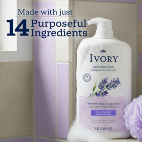 Ivory Body Wash ingredients list on packaging
