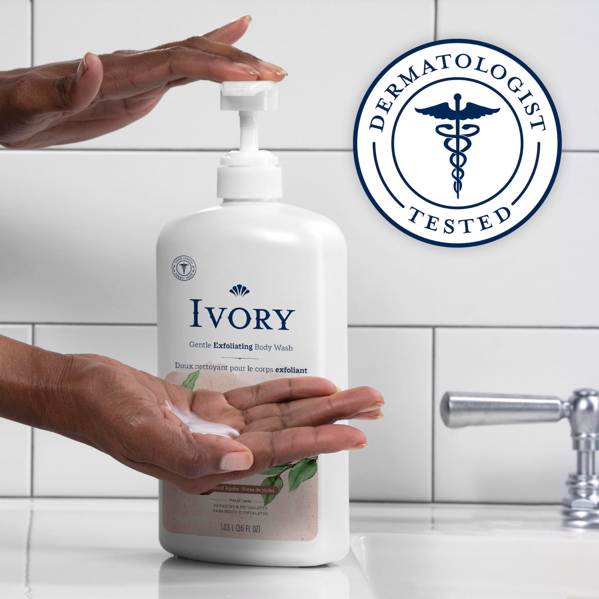 Ivory Body Wash packaging side view