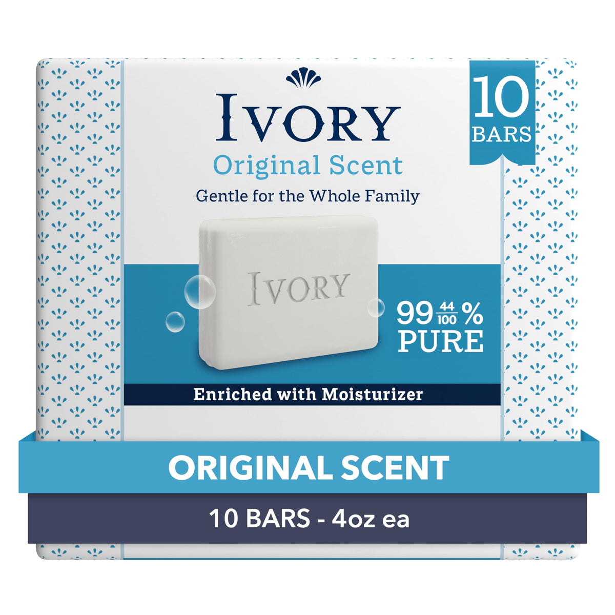 Ivory Gentle Bar Soap 10 Count packaging front view
