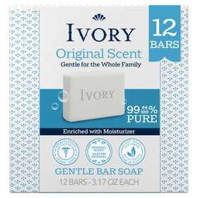 Ivory Gentle Bar Soap 12 Count packaging front view