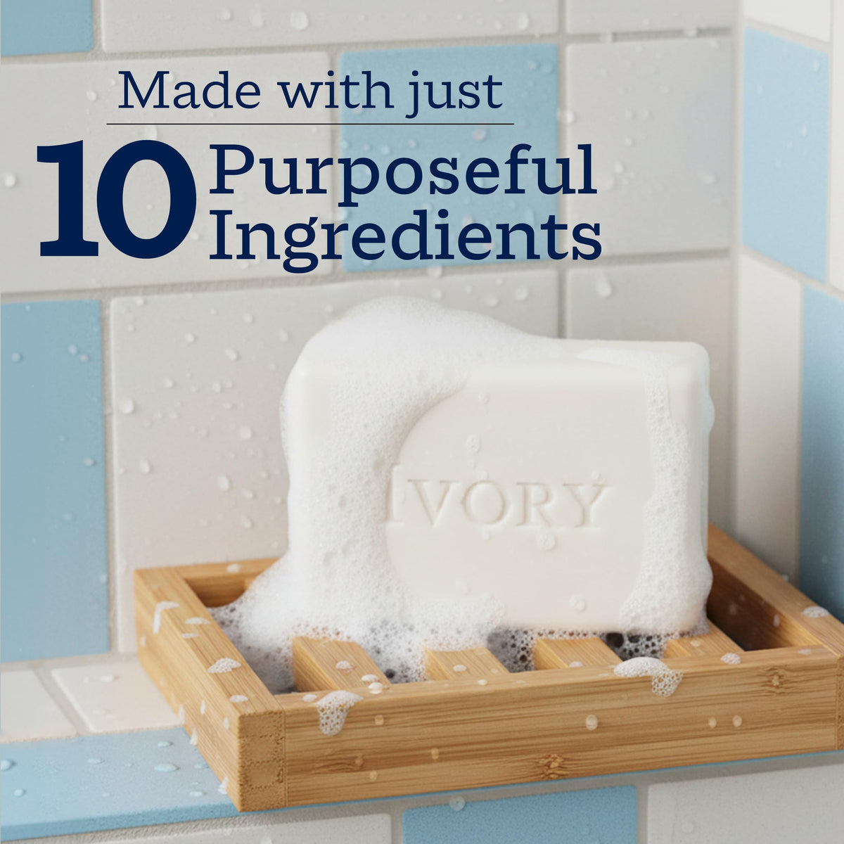 Ivory Gentle Bar Soap showing texture