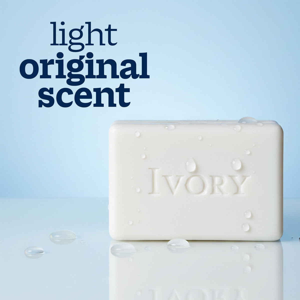Ivory Gentle Bar Soap with water droplets