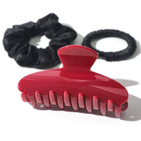 Ivyu Cherry Red Hair Claw Clip side view