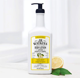 J.R. Watkins body lotion with ingredients like cocoa butter and shea butter