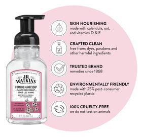 J.R. Watkins Cherry Blossom Foam Hand Soap bottle side view