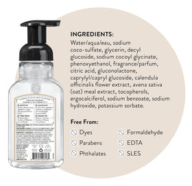 J.R. Watkins Coconut Foam Hand Soap ingredients list
