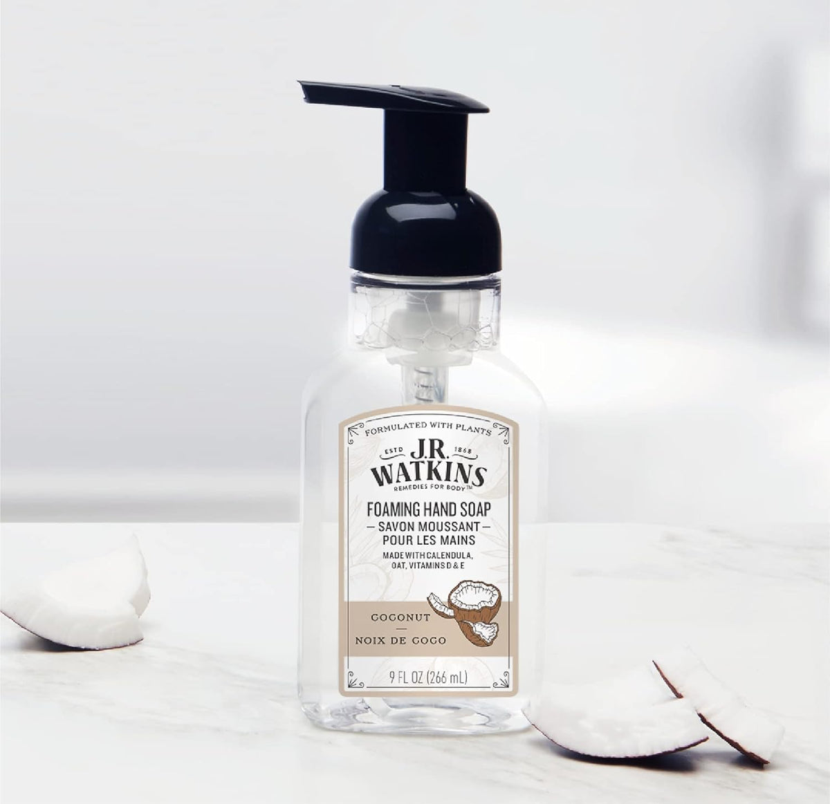 J.R. Watkins Coconut Foam Hand Soap lifestyle scene