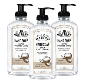 J.R. Watkins Coconut Gel Hand Soap 3 Pack front view