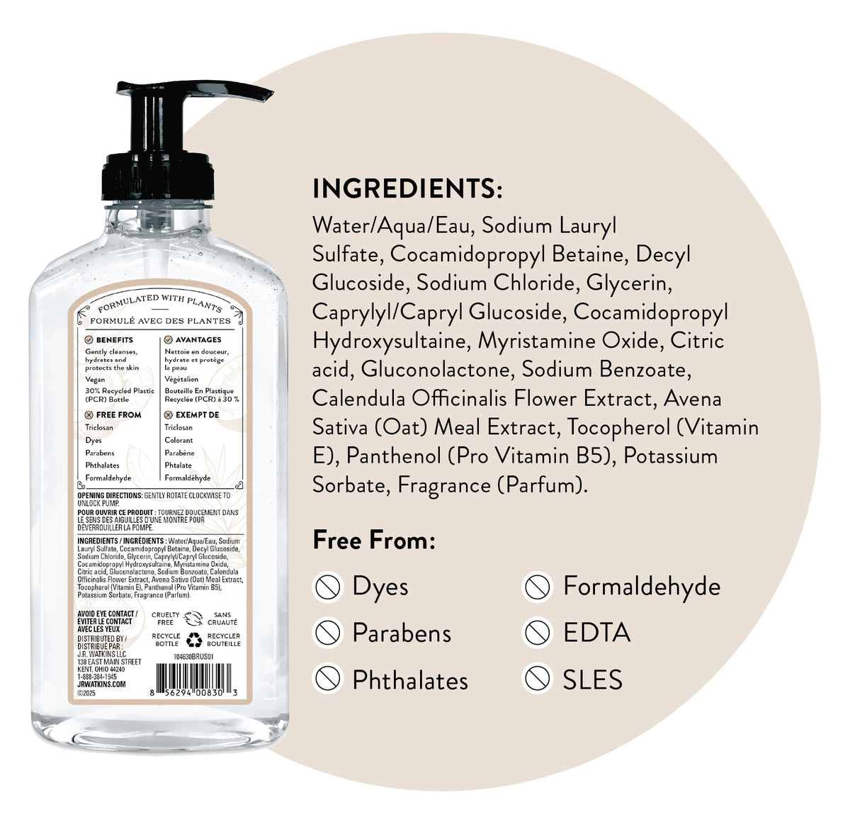 J.R. Watkins Coconut Gel Hand Soap in a kitchen setting